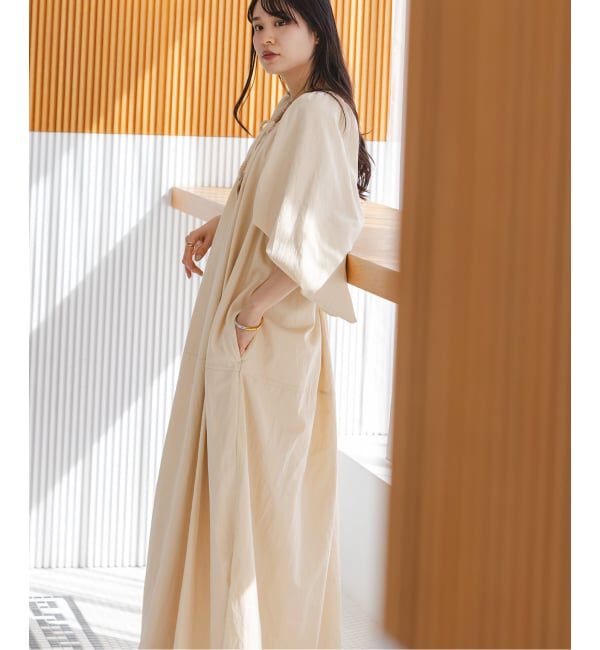 NOBLE「《NOBLE別注》【洗える】venit/ヴェニット コットンシルクバルーンスリーブワンピース」|ワンピース|