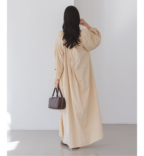 NOBLE「《NOBLE別注》【洗える】venit/ヴェニット コットンシルクバルーンスリーブワンピース」|ワンピース|