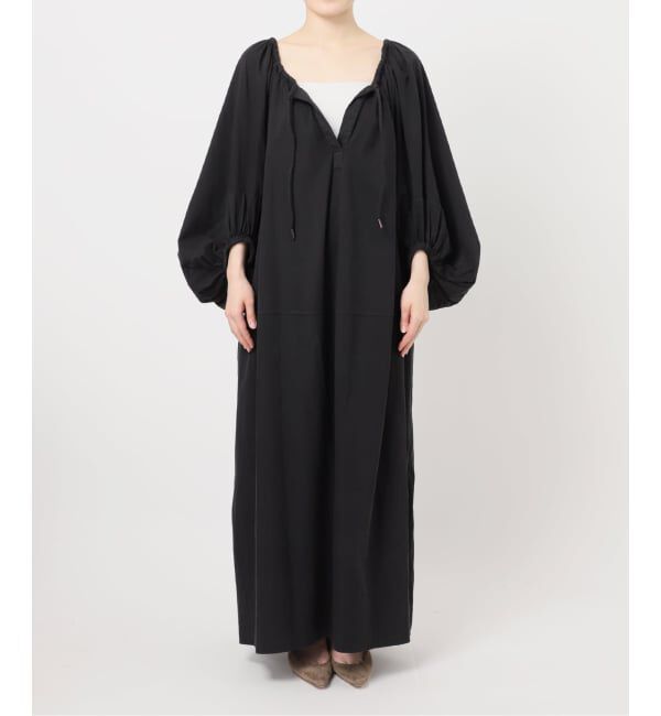 NOBLE「《NOBLE別注》【洗える】venit/ヴェニット コットンシルクバルーンスリーブワンピース」|ワンピース|