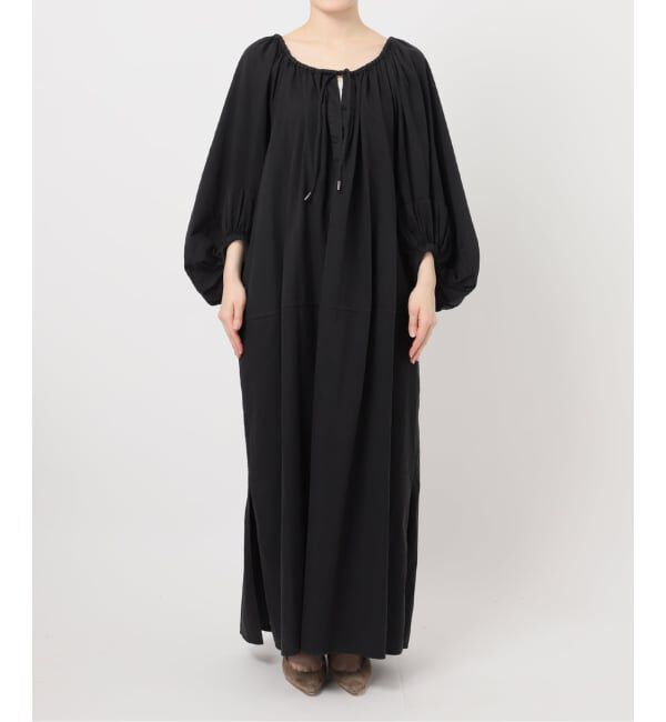 NOBLE「《NOBLE別注》【洗える】venit/ヴェニット コットンシルクバルーンスリーブワンピース」|ワンピース|