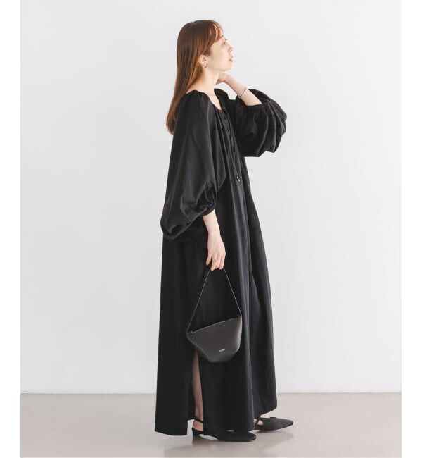 NOBLE「《NOBLE別注》【洗える】venit/ヴェニット コットンシルクバルーンスリーブワンピース」|ワンピース|