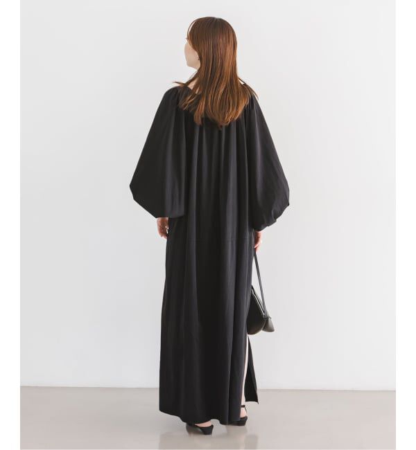 NOBLE「《NOBLE別注》【洗える】venit/ヴェニット コットンシルクバルーンスリーブワンピース」|ワンピース|