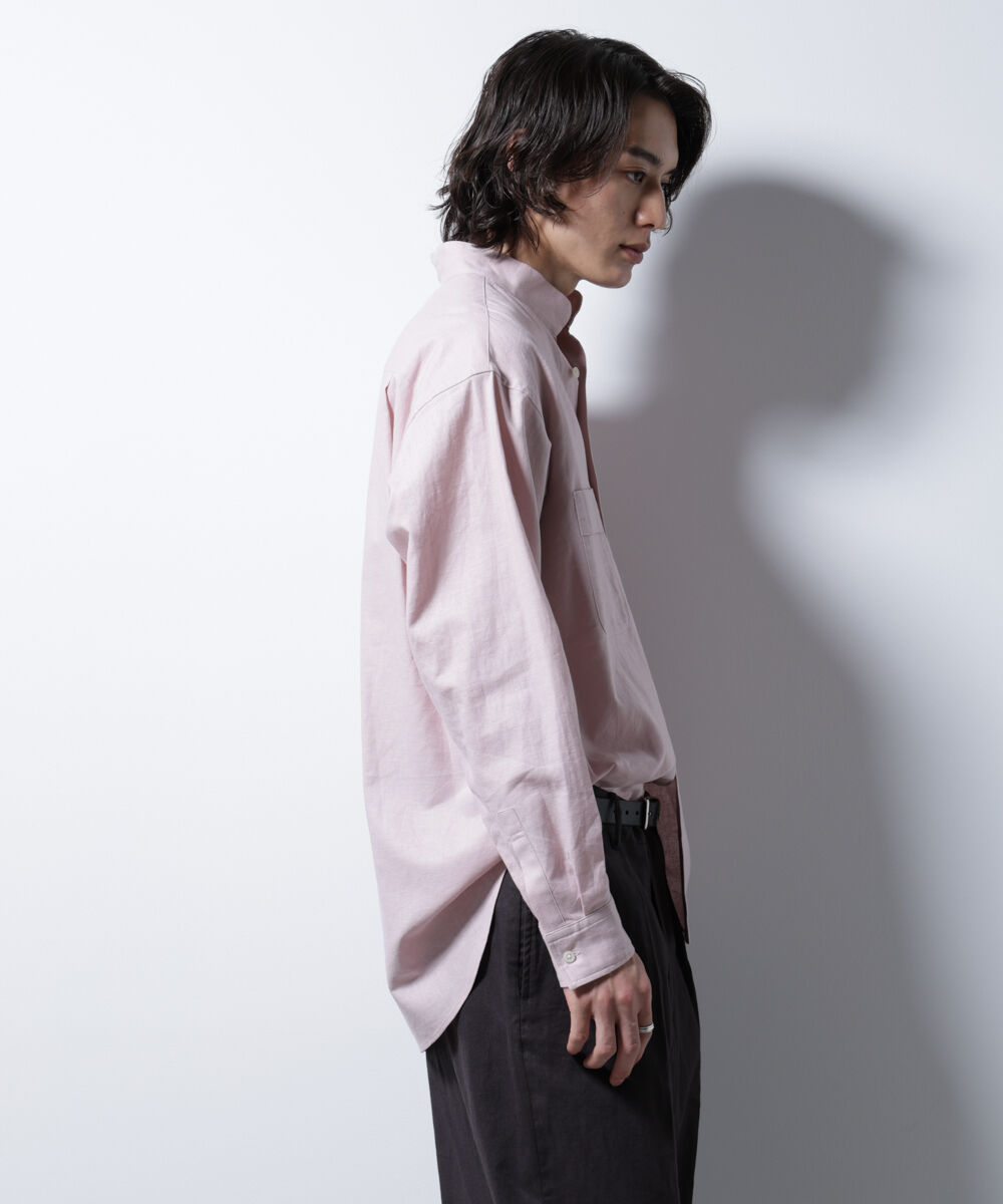 nano･universe「「BELGIUM LINEN FABRICS」リネンコットンスタンドカラーシャツ」|シャツ・ブラウス|