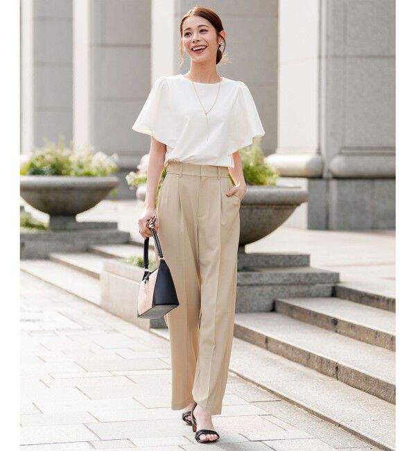ANY SIS「【シルクタッチさら魅せTシャツ】袖フレア プルオーバー」|Tシャツ・カットソー|