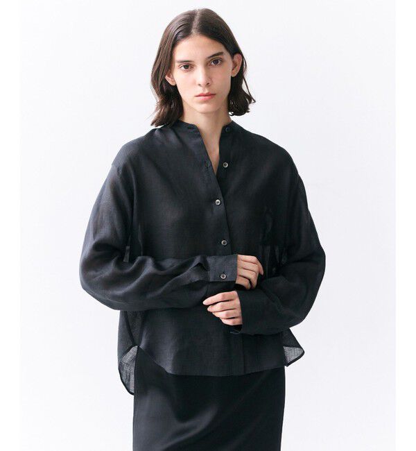 BEIGE,「HALITE / リネンシアー オーバーサイズシャツ」|シャツ・ブラウス|Black