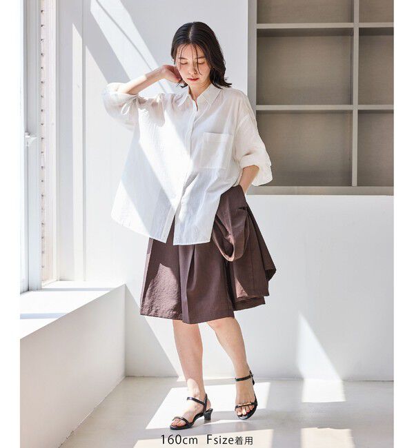 Rope&rsquo;Picnic「お着軽シャツシリーズ 無地・ストライプ 2WAYシアーブラウス/接触冷感・通気性」|シャツ・ブラウス|