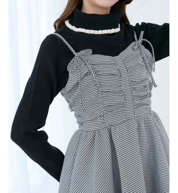  「ふわふわニット&times;ミニワンピセット」|ワンピース|