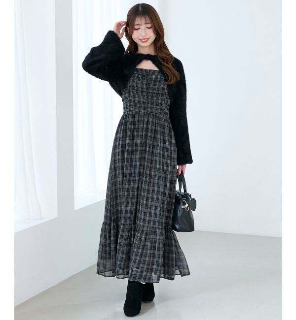  「ふわふわニット&times;ミニワンピセット」|ワンピース|