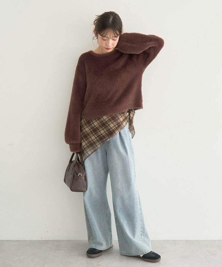 earth music&ecology「タックホックデニムパンツ」|デニム|