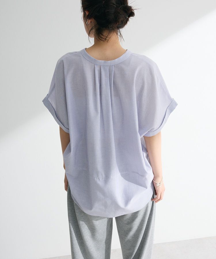 Green Parks「綿麻混フレンチスリーブスキッパーシャツ」|シャツ・ブラウス|