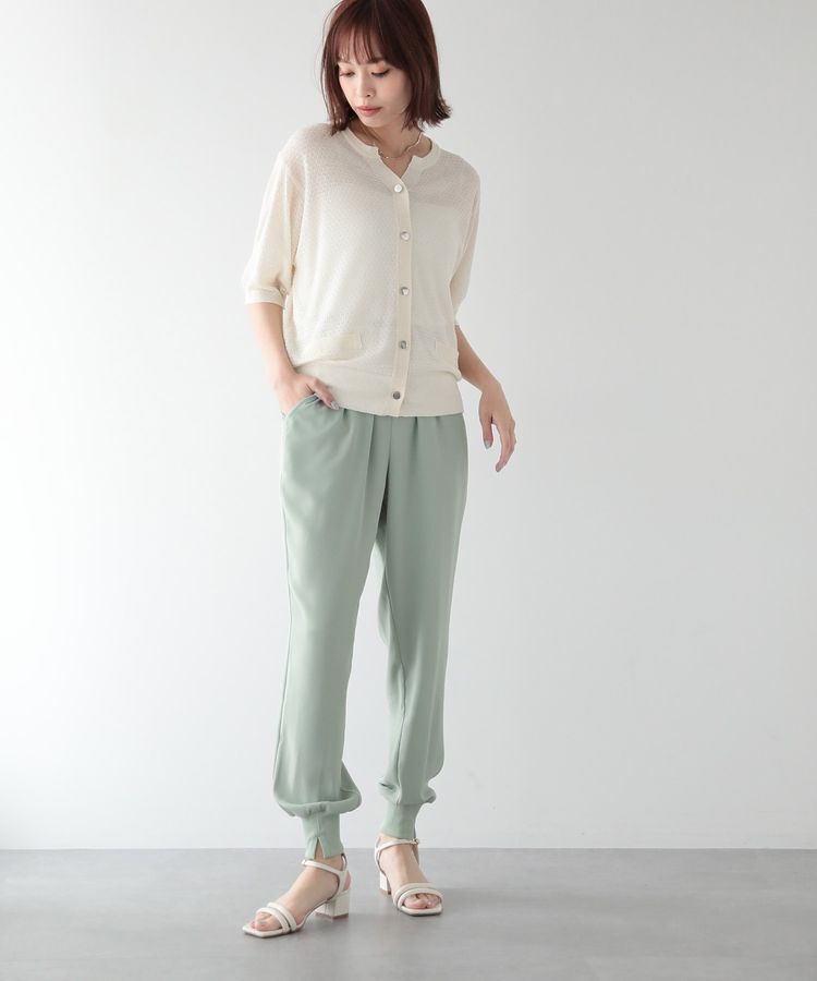 Green Parks「スキッパー半袖ニットカーディガン」|カーディガン|
