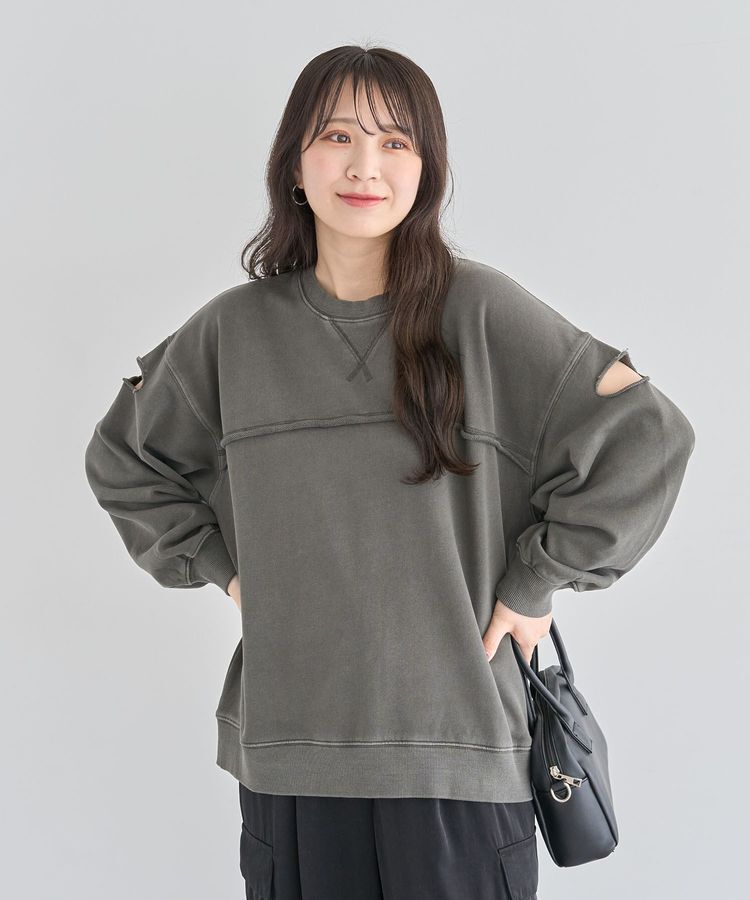 Green Parks「・DOUBLE FLAGS カットオフピグメントスウェット」|Tシャツ・カットソー|