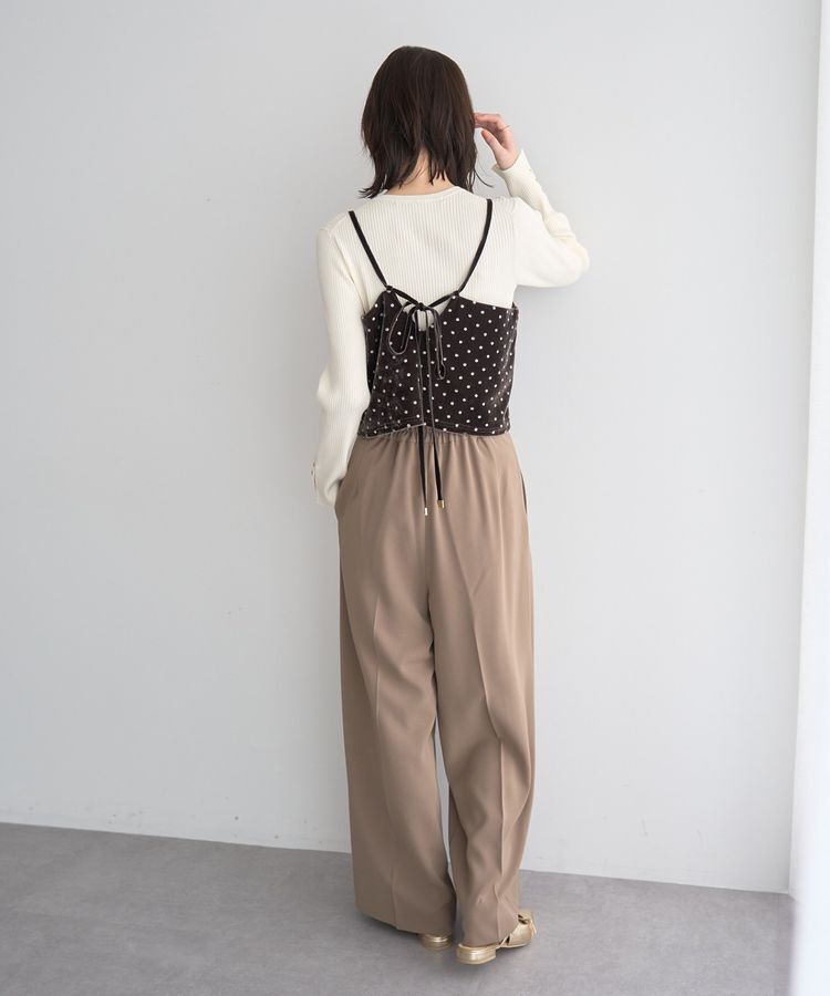 YECCA VECCA「グリッタードットベロアオーバーキャミ」|キャミソール|