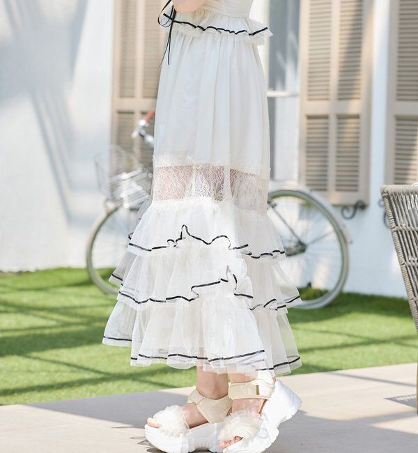  「【Tulle Collection】チュールロングスカート」|スカート|