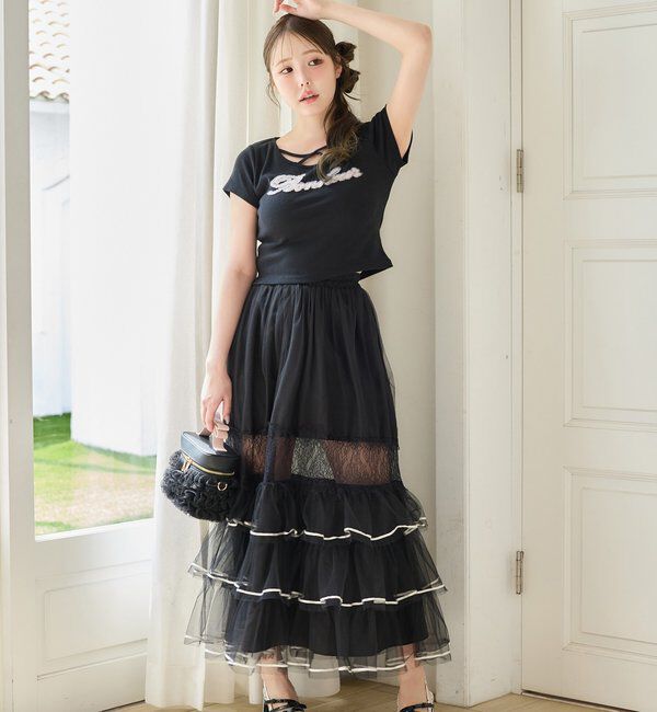  「【Tulle Collection】チュールロングスカート」|スカート|