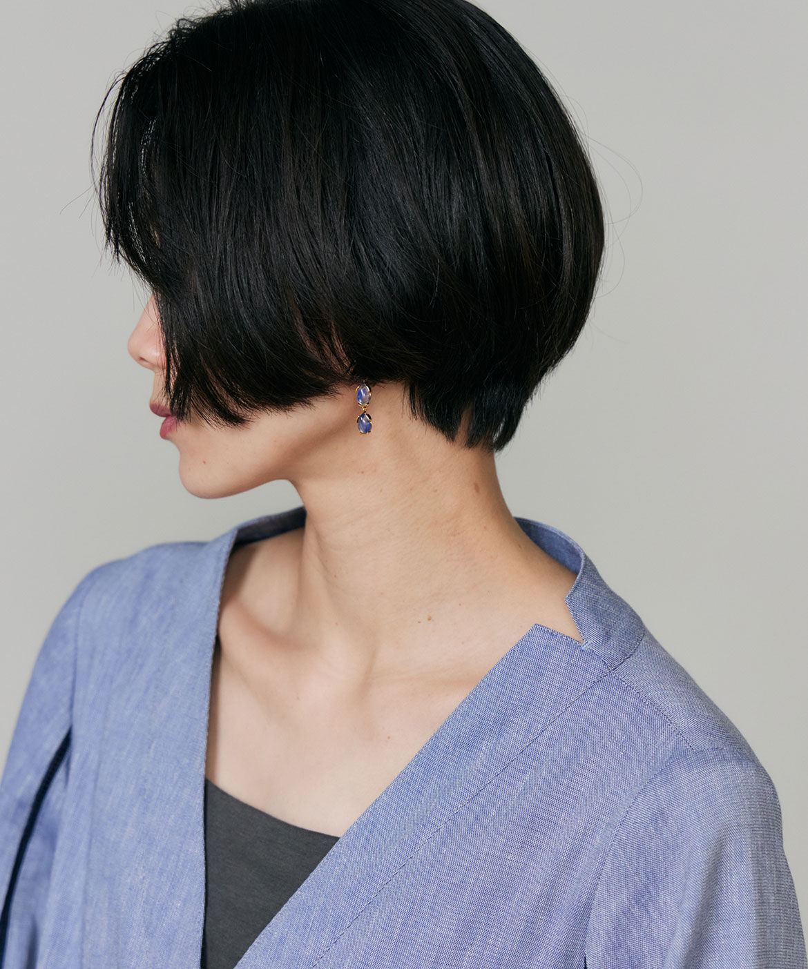 INED「Vネックシャンブレーワンピース」|ワンピース|