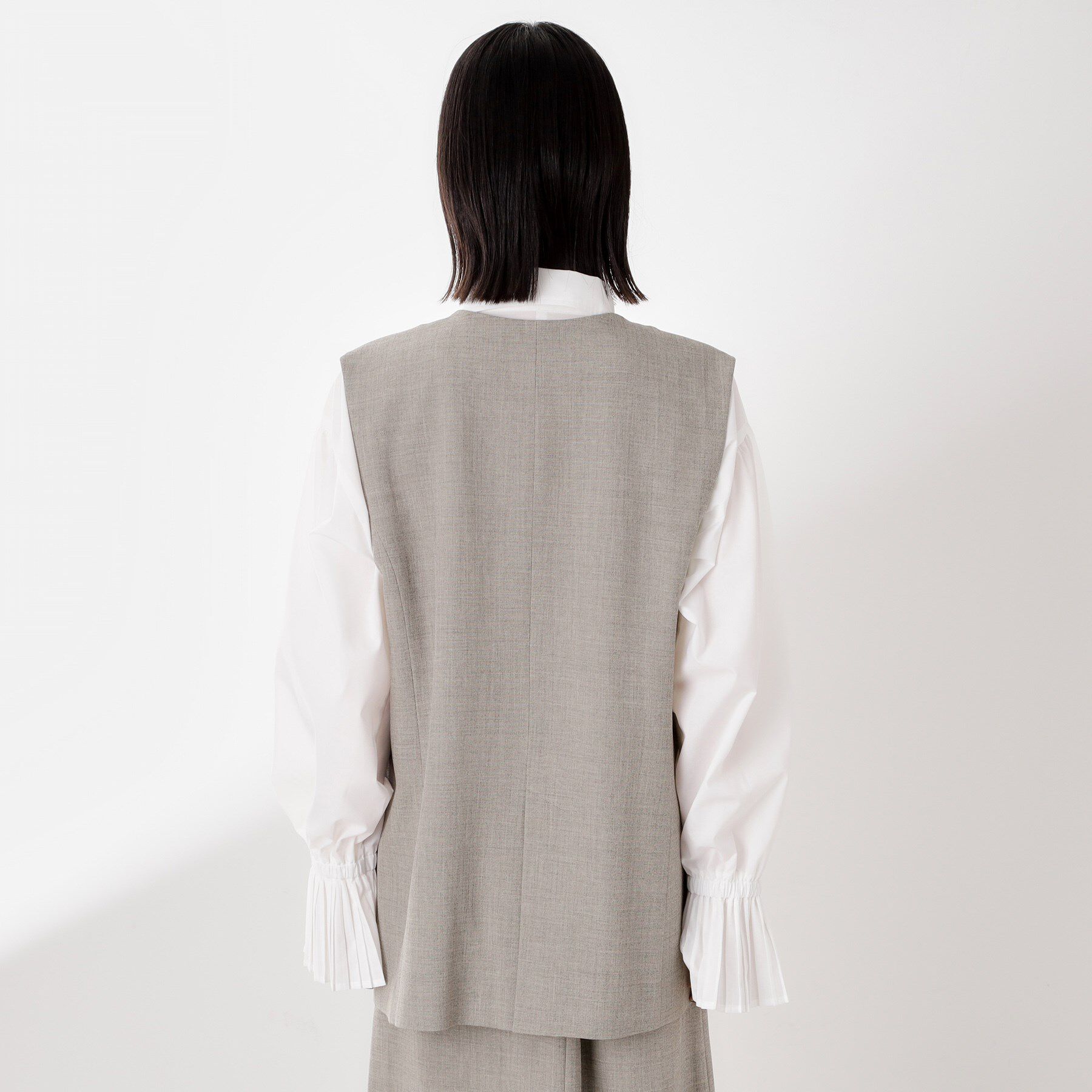 THE SHOP TK「ノーカラージレ【セットアップ可/洗濯機OK】/CAVIANシリーズ」|ベスト・ジレ|