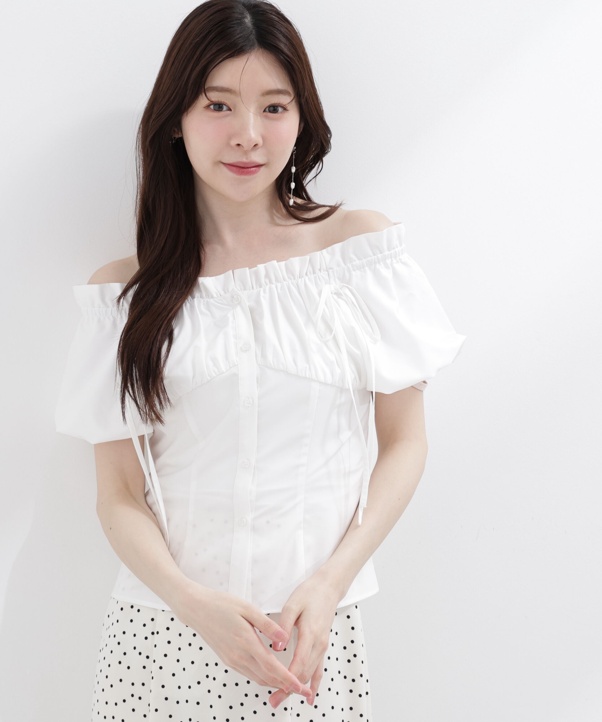 PROPORTION BODY DRESSING「＜青島心さんコラボ＞コラボオフショルリボンブラウス」|シャツ・ブラウス|