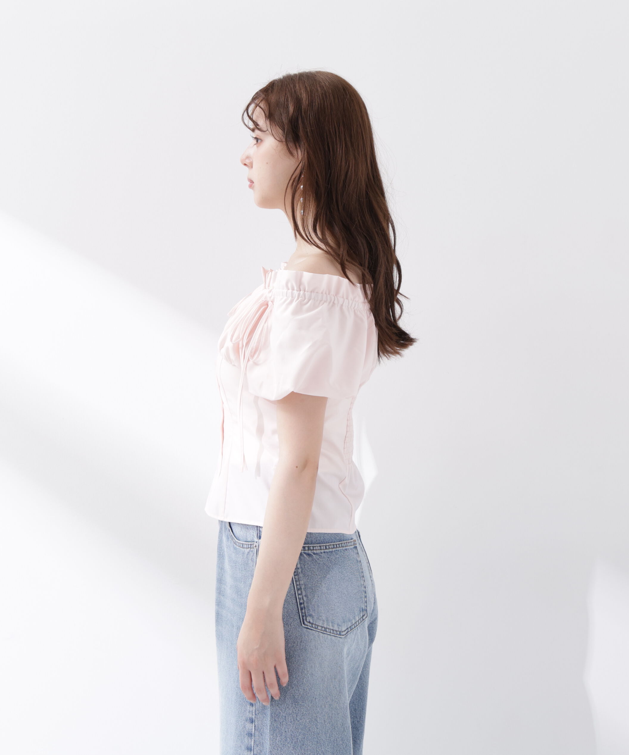 PROPORTION BODY DRESSING「＜青島心さんコラボ＞コラボオフショルリボンブラウス」|シャツ・ブラウス|