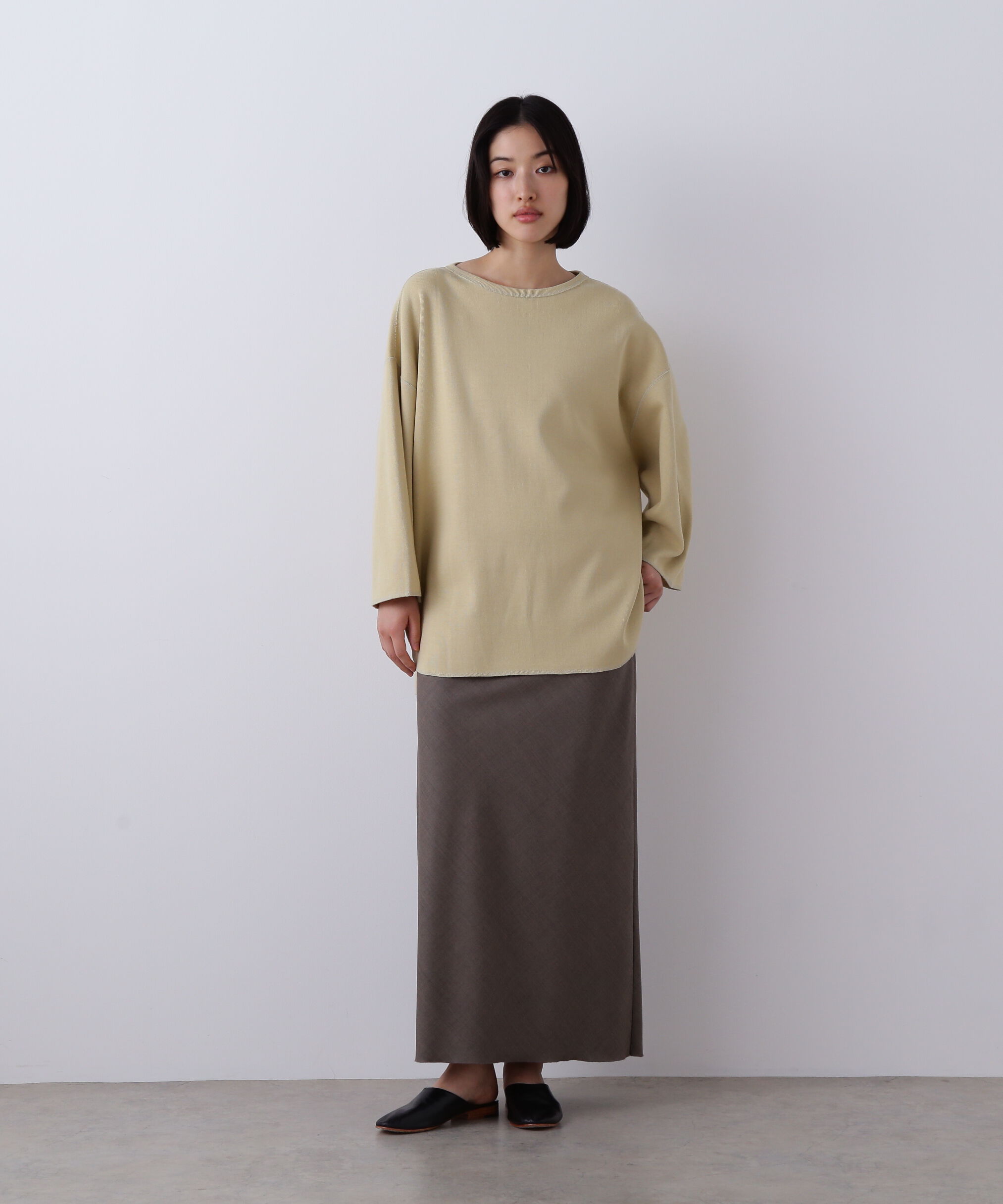 YLEVE 「YLEVE / SUPER120'S CHAMBRAY WOOL BIAS SKIRT」|スカート|