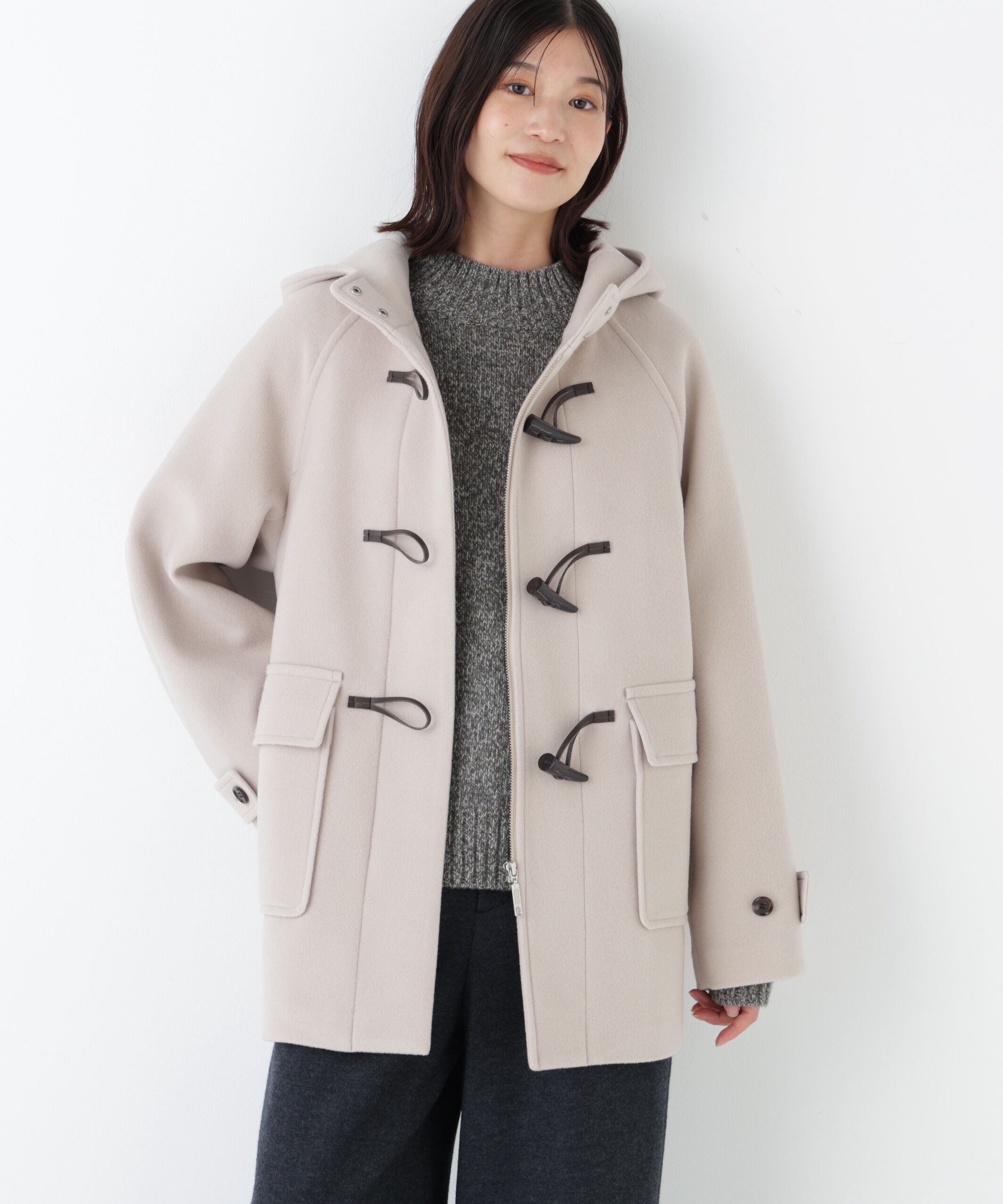  「◆モッサミドルダッフルコート」|その他|ベージュ