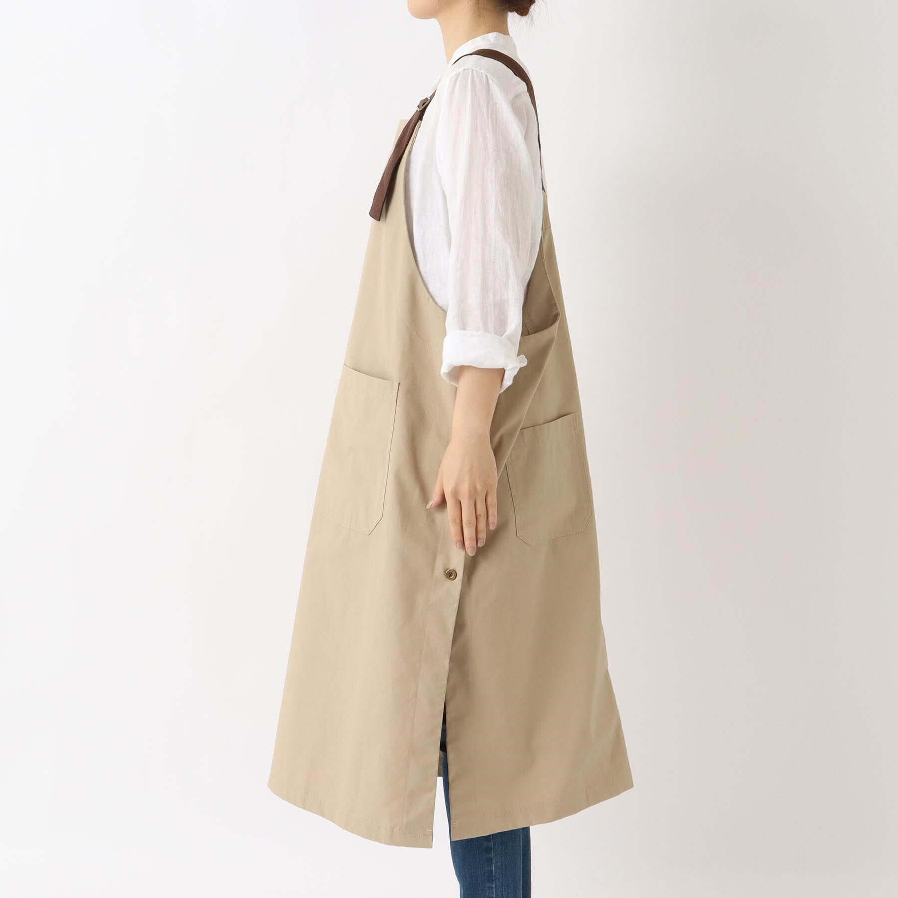 212 KITCHEN STORE「カバーオールロングエプロン グレージュ ＜FABORI ファボリ＞」|食器・キッチングッズ|