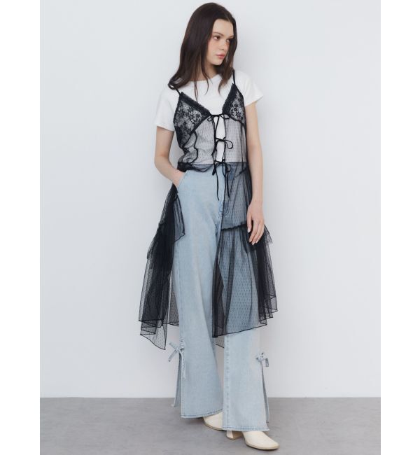 CALNAMUR「TULLE CAMISOLE DRESS/チュールキャミソールドレス」|ワンピース|