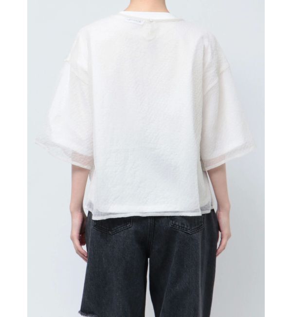 CALNAMUR「SHEER PLEATED LAYERED TEE/シアープレーテッドレイヤードTシャツ」|Tシャツ・カットソー|