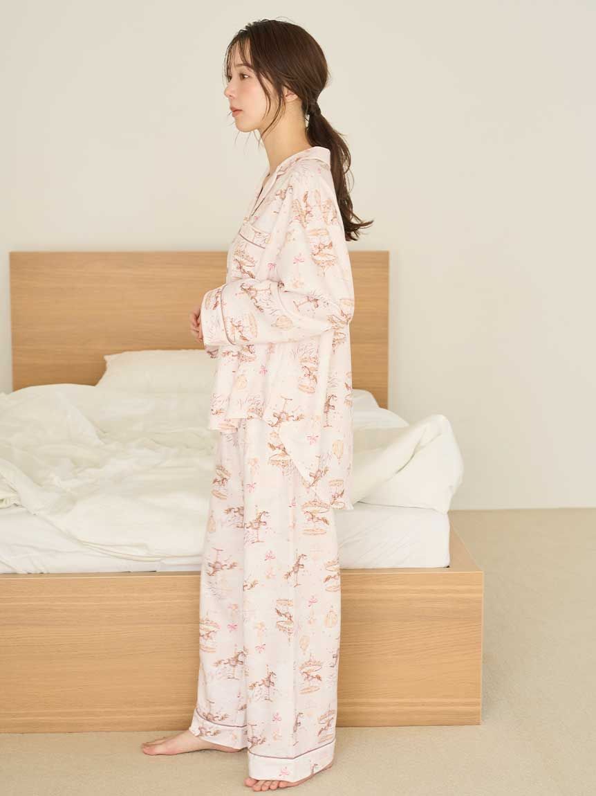 SNIDEL HOME「カルーセルプリント開襟シャツ」|ルームウェア|