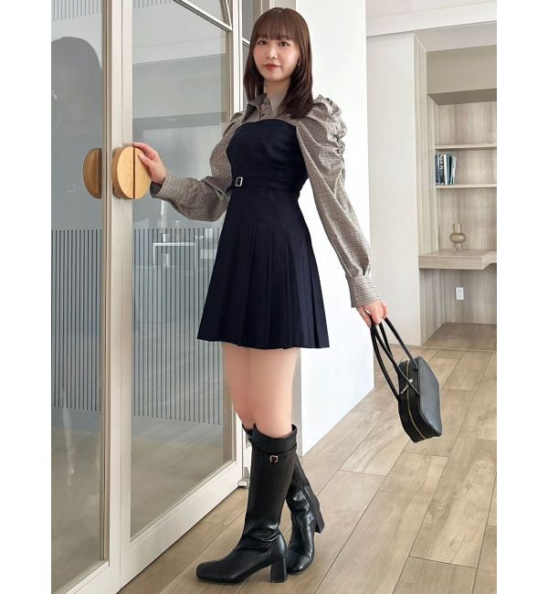 dazzlin「長袖レイヤードシャツミニワンピース」|ワンピース|