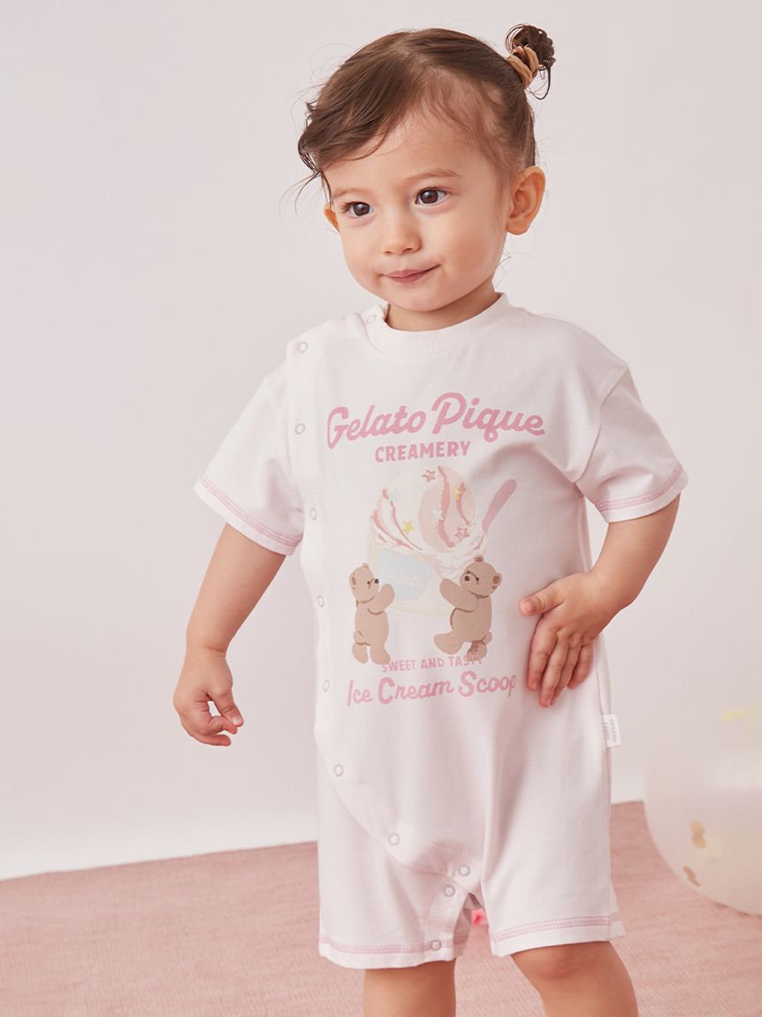 GELATO PIQUE KIDS & BABY「【BABY】【接触冷感】アイスクリームベアワンポイントロンパース」|ロンパース|