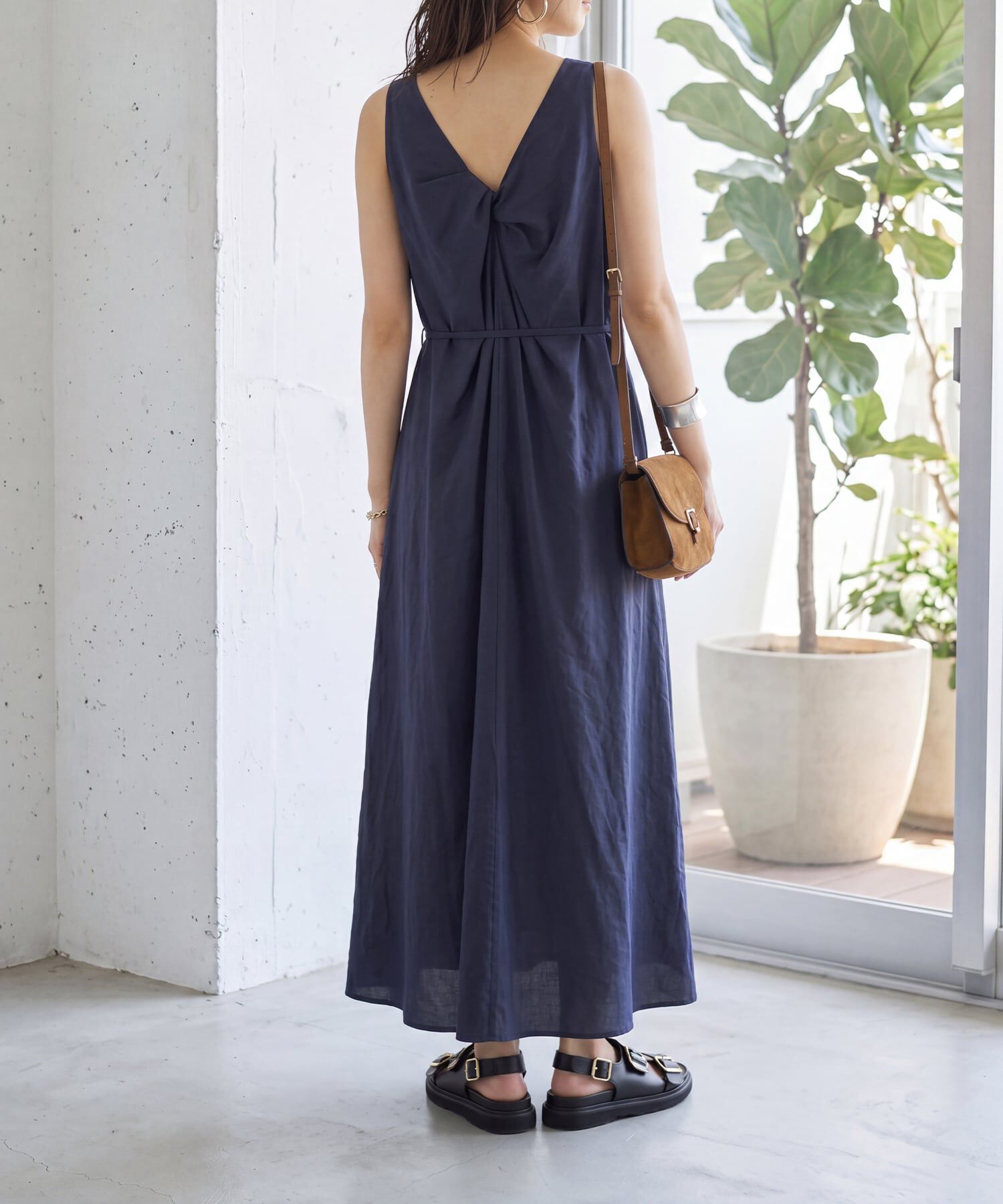 STYLE DELI「前後2WAYひねりVネックワンピース」|ワンピース|