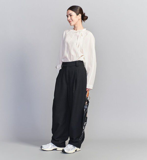 BEAUTY&YOUTH UNITED ARROWS「キュプラ リボンタイノーカラーブラウス」|シャツ・ブラウス|