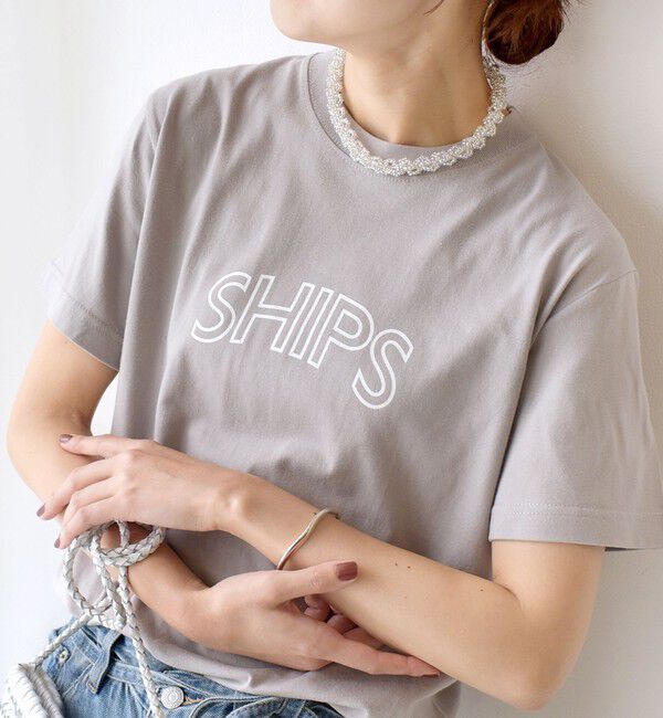 SHIPS for women「【累計販売数7.5万枚突破!!】【WEB限定】 SHIPS ラウンド プリント ロゴ TEE」|Tシャツ・カットソー|