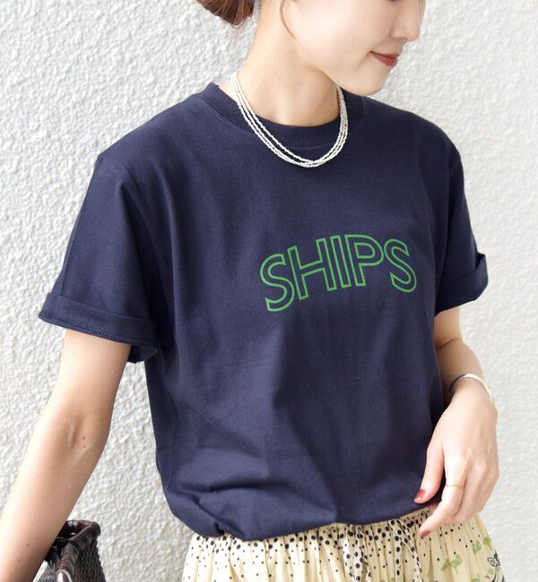 SHIPS for women「【累計販売数7.5万枚突破!!】【WEB限定】 SHIPS ラウンド プリント ロゴ TEE」|Tシャツ・カットソー|