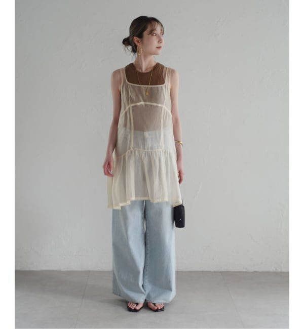 NOBLE「【洗える】le / ル SHEER LAYERED MINI OP」|ワンピース|