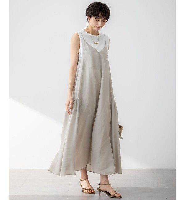 23区「【接触冷感性】フィブリルツイル キャミソールフレアワンピース」|ワンピース|