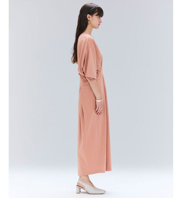 BEIGE,「【洗える】S.BABILA / スリットネックウエストタックワンピース」|ワンピース|