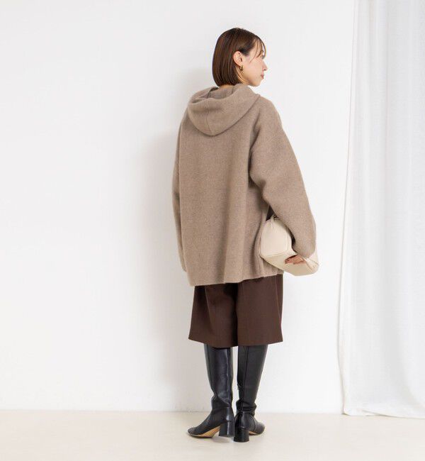 Rie Miller「ハーフ丈フーディー リバー風ニットコート」|その他|