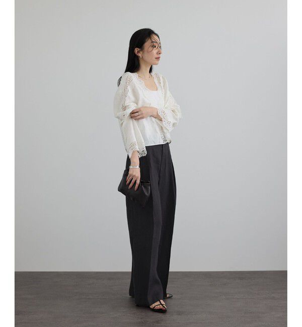 SALON adam et rope'「リネンツイルタックパンツ」|スラックス|
