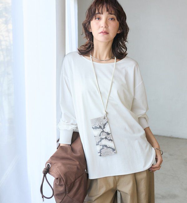  「【しなやかなドレープ感が上品な印象に】キュプラカットプルオーバー」|Tシャツ・カットソー|