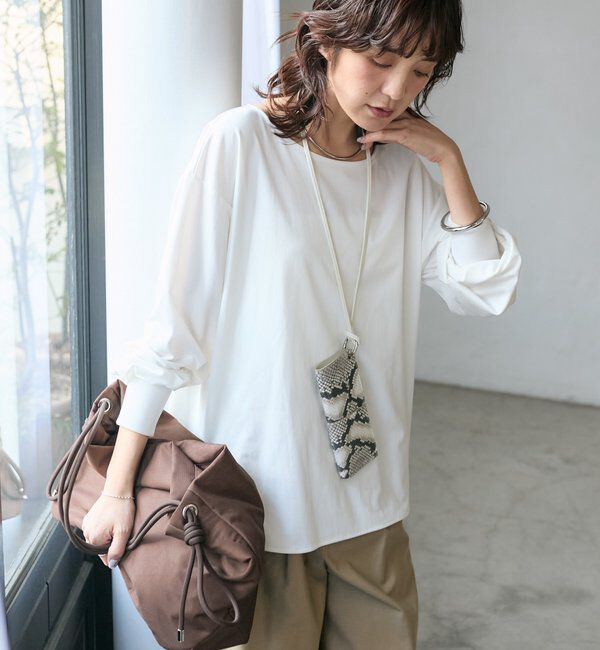  「【しなやかなドレープ感が上品な印象に】キュプラカットプルオーバー」|Tシャツ・カットソー|