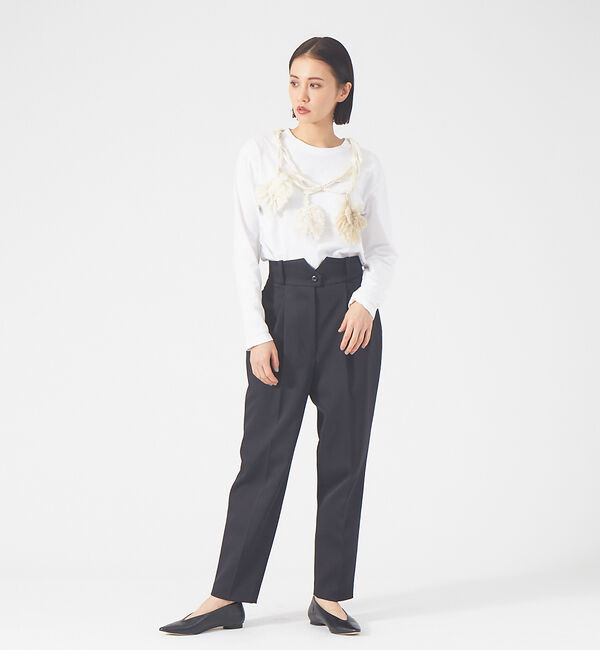 qualite「【boussole&times;qualite】クロシェネックレスロンT」|Tシャツ・カットソー|