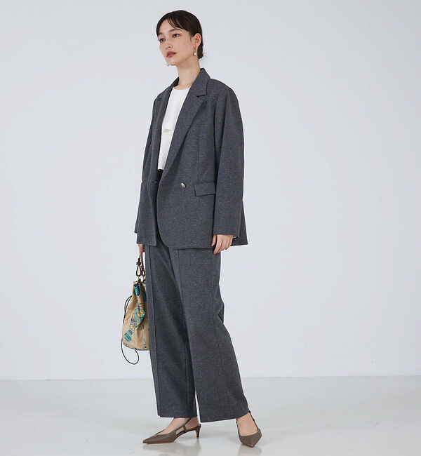 qualite「【セットアップ対応】ツイルジャージパンツ」|スラックス|