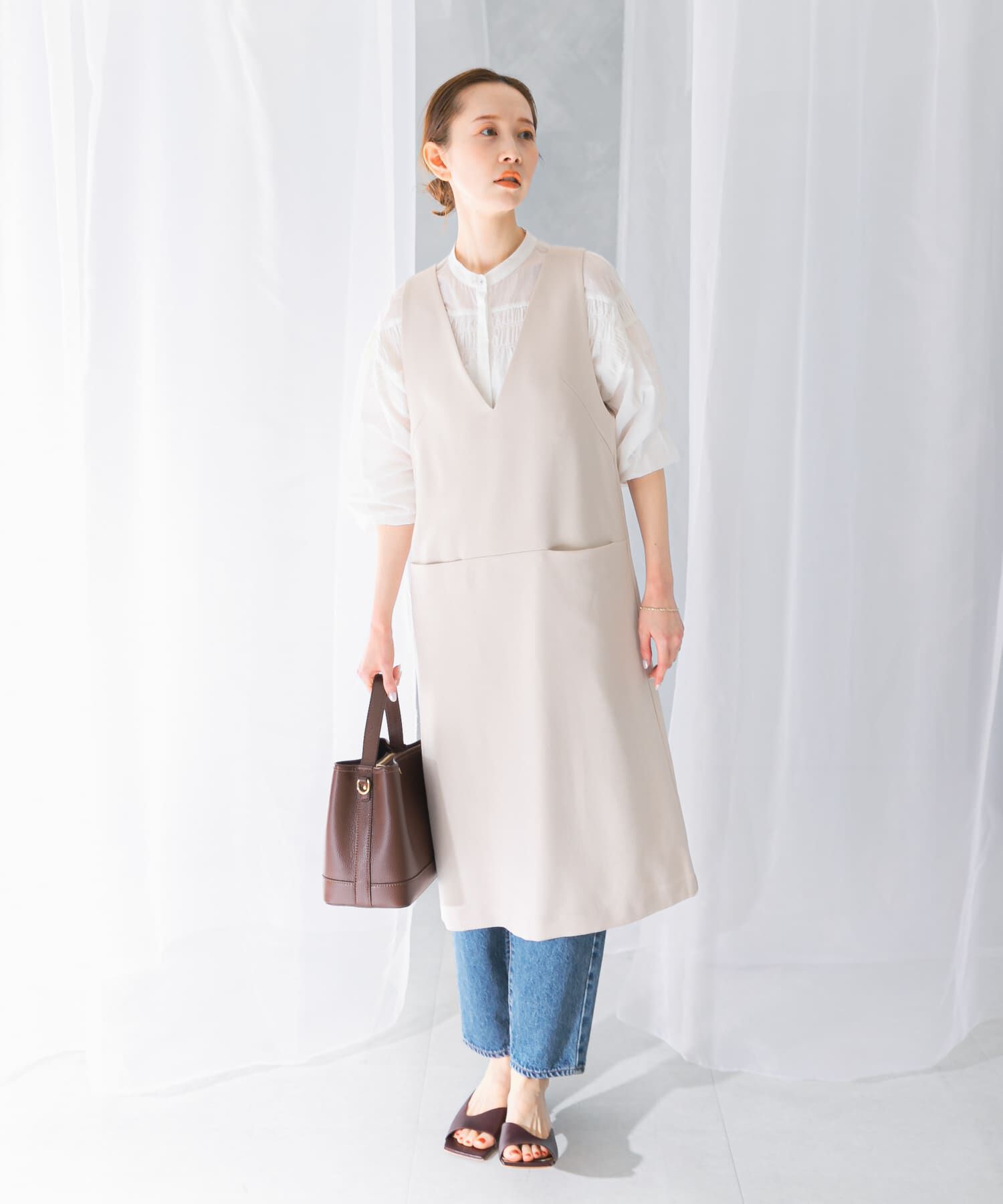 URBAN RESEARCH ROSSO「『UR TECH』ジャンパーワンピース」|ワンピース|