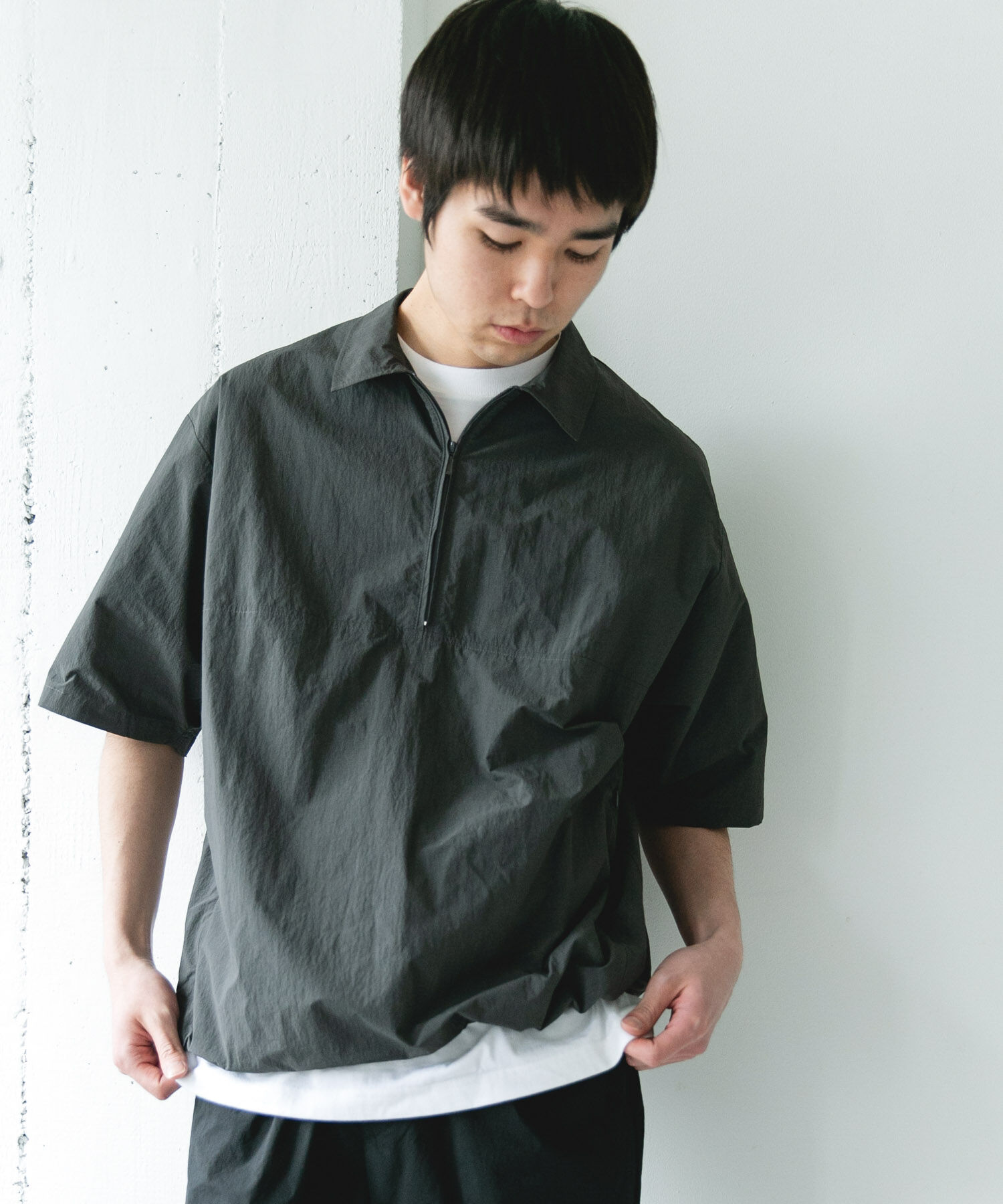 URBAN RESEARCH DOORS「『UVカット』フルダルナイロンハーフジップアクティブプルオーバー」|シャツ・ブラウス|