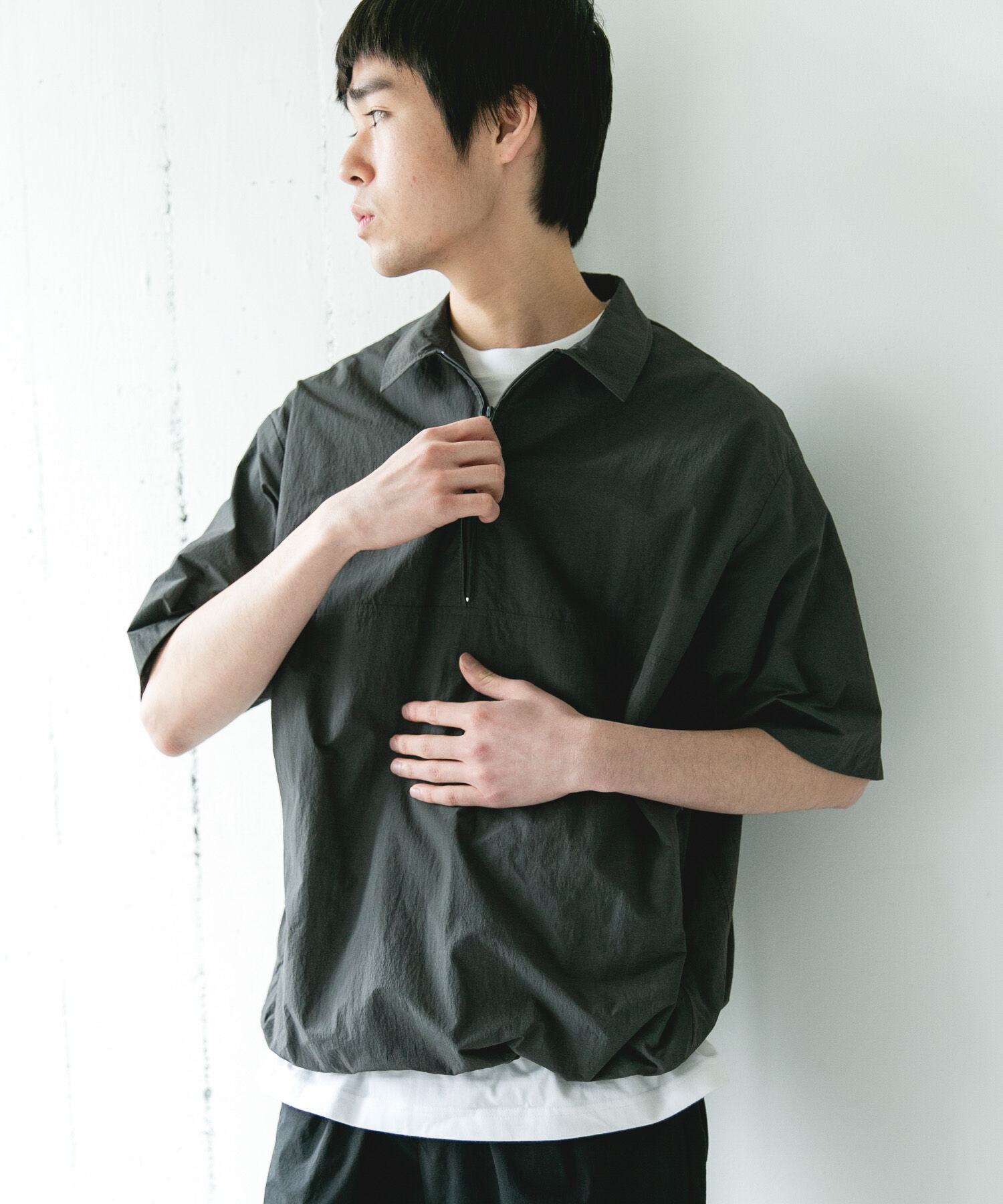 URBAN RESEARCH DOORS「『UVカット』フルダルナイロンハーフジップアクティブプルオーバー」|シャツ・ブラウス|