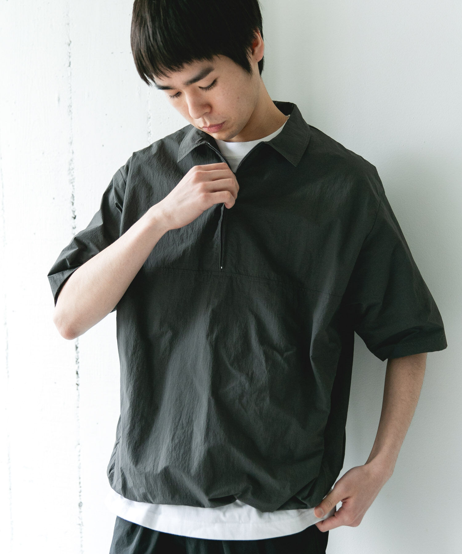 URBAN RESEARCH DOORS「『UVカット』フルダルナイロンハーフジップアクティブプルオーバー」|シャツ・ブラウス|