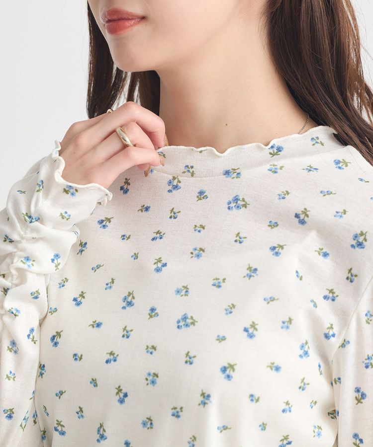 earth music&ecology「ハイネックフラワーメロープルオーバー」|Tシャツ・カットソー|