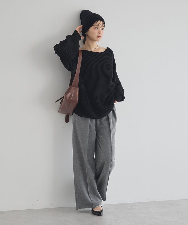 earth music&ecology「アンチピリングクロスネックルーズニット」|チュニック|